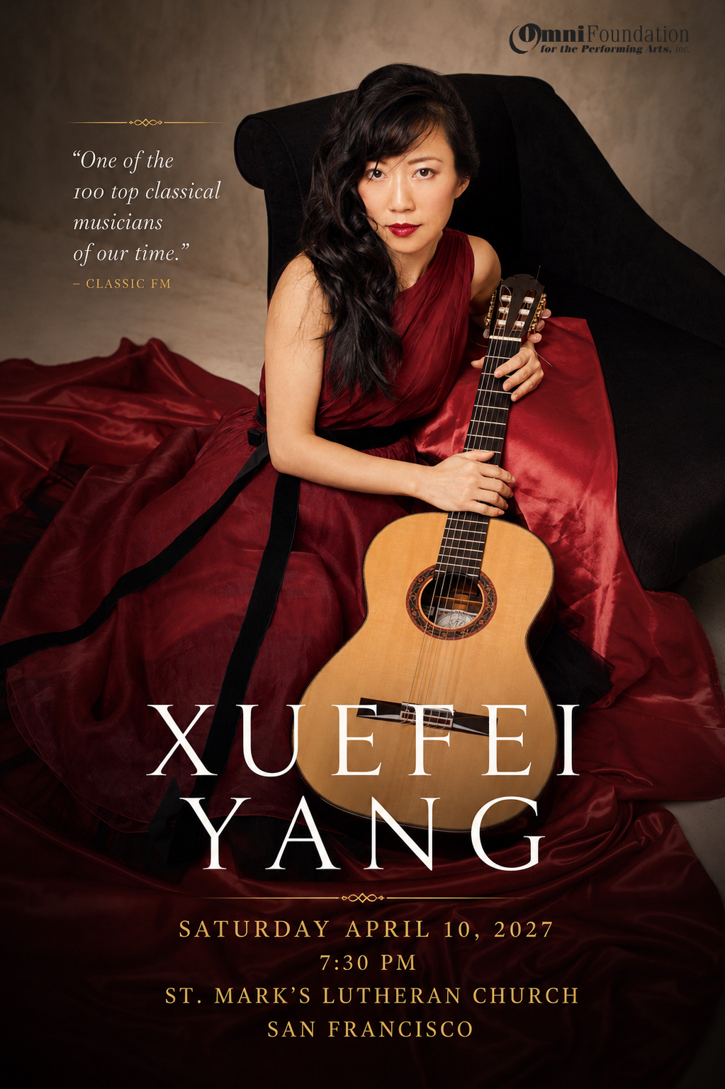 Xuefei Yang concert poster for April 10, 2027